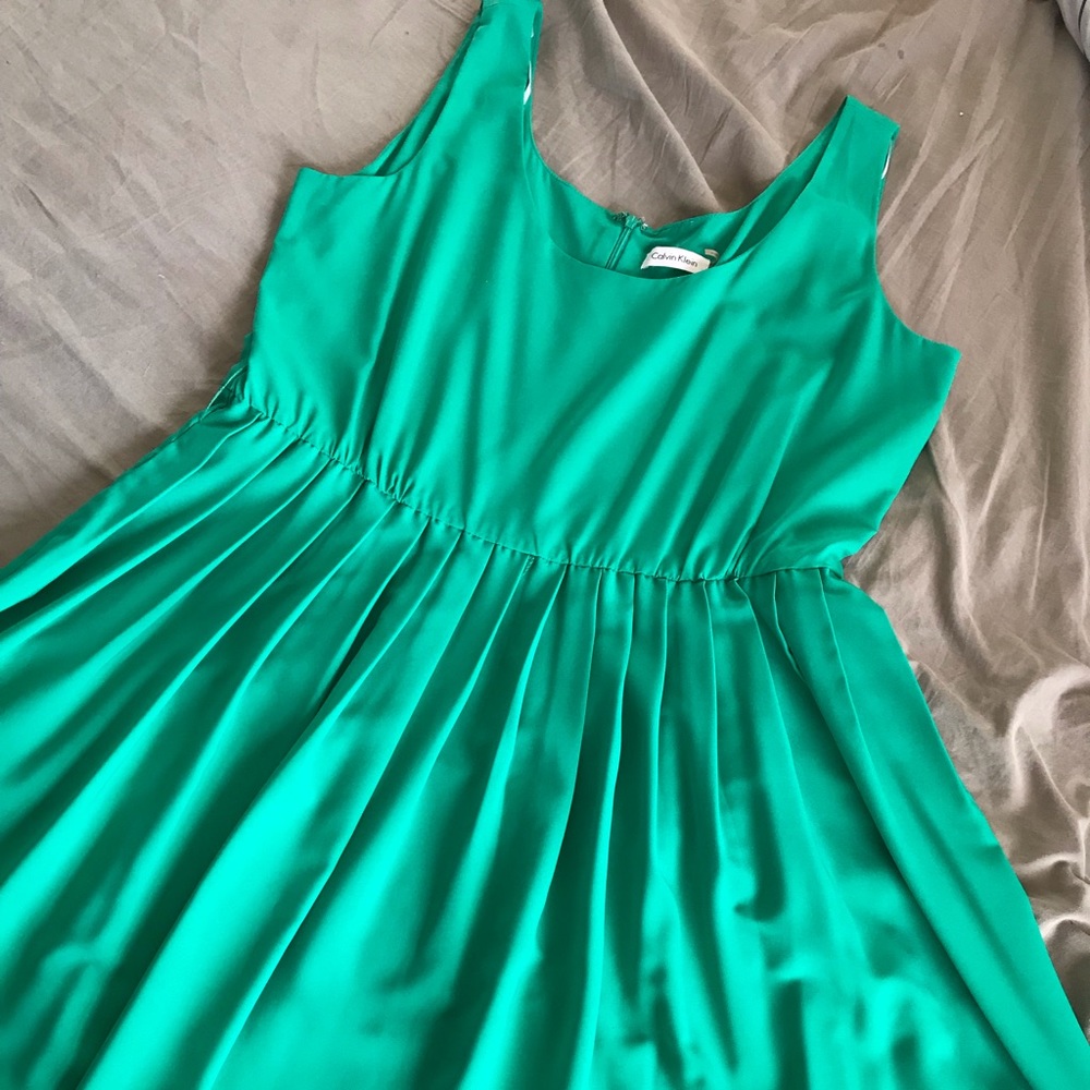 Calvin Klein Kelly green dress with pockets